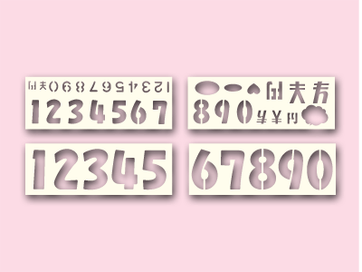 Popプレート 数字 ポリプロピレン 0 75mm厚 4枚